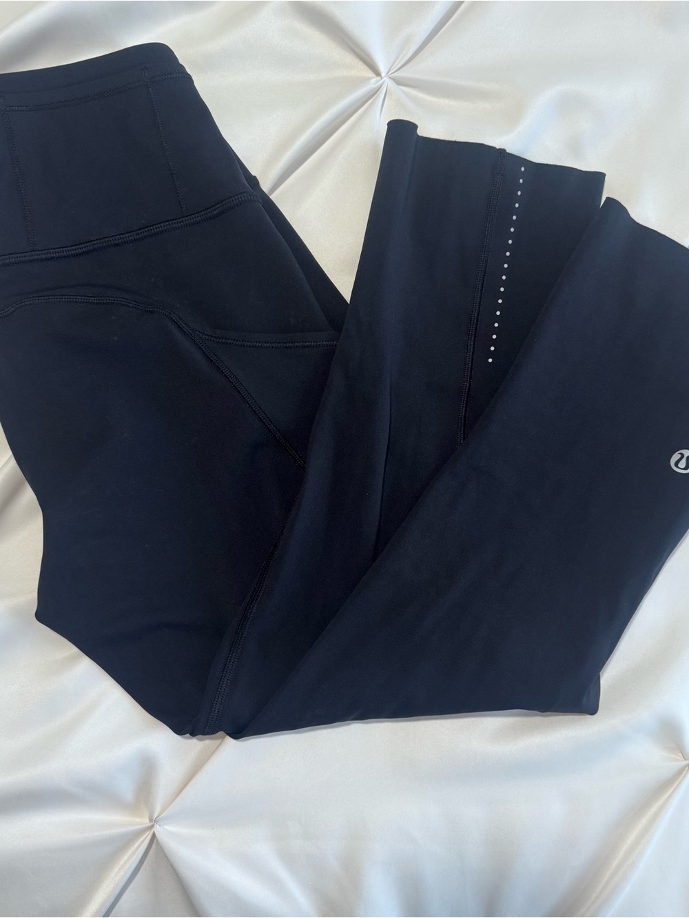 lululemon black performance leggings with interior logo tag
